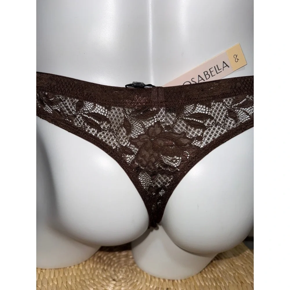 Cosabella Never Say Never Men's Classic G-String Brown Lace Thong Size M NWT